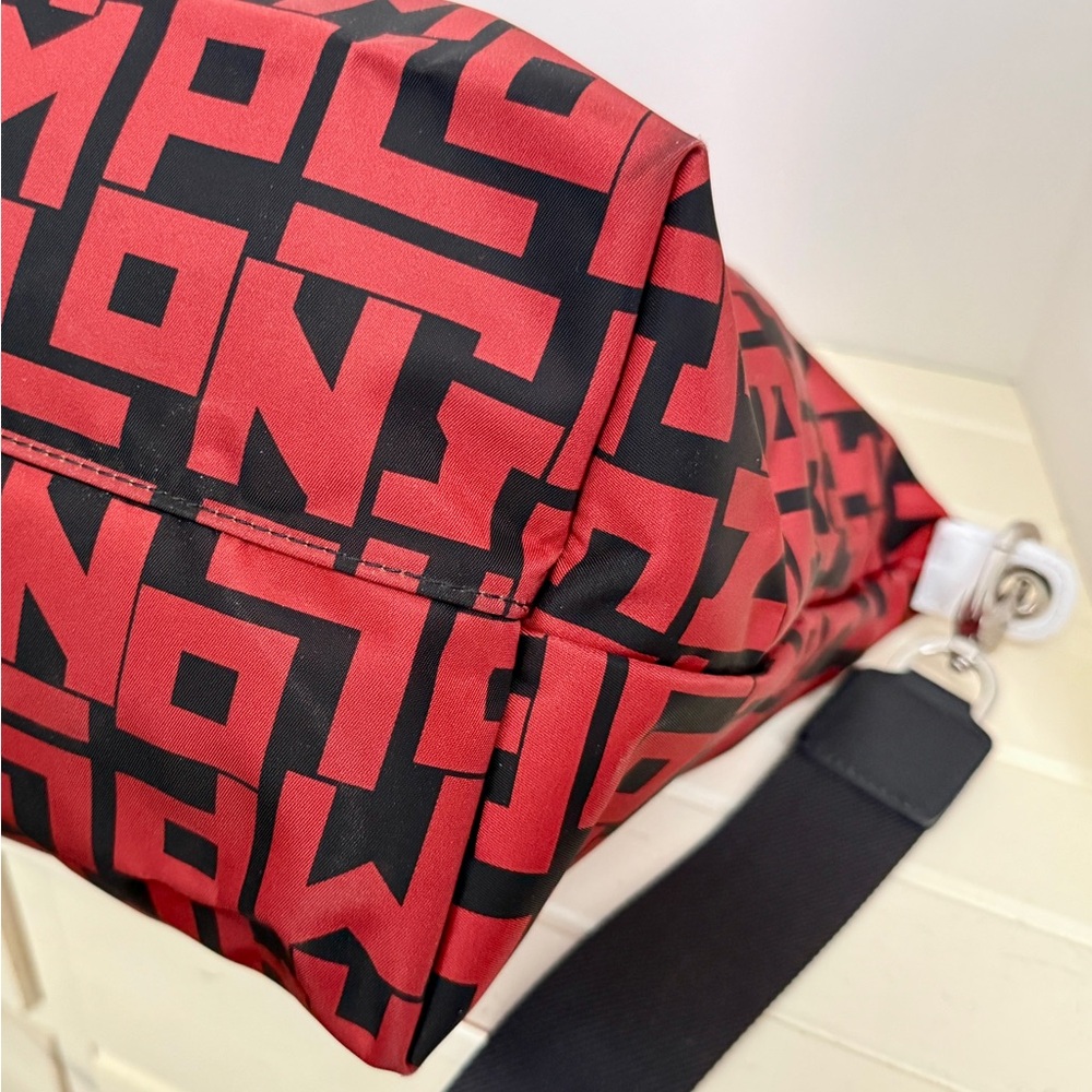 Longchamp Le Pliage Print Red & Black Logo Tote - Picture 9 of 16